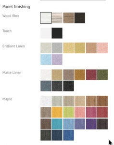 Acrylic pro panel finish options