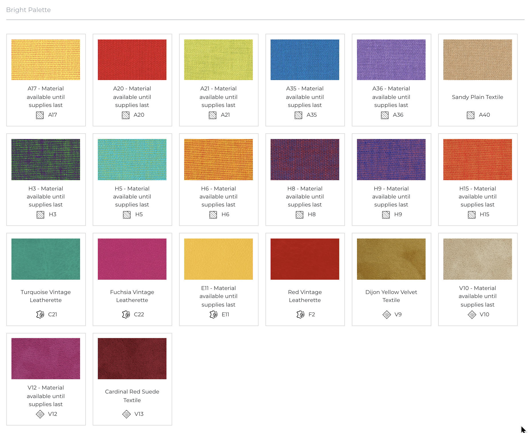 Folio box bright palette colour choice
