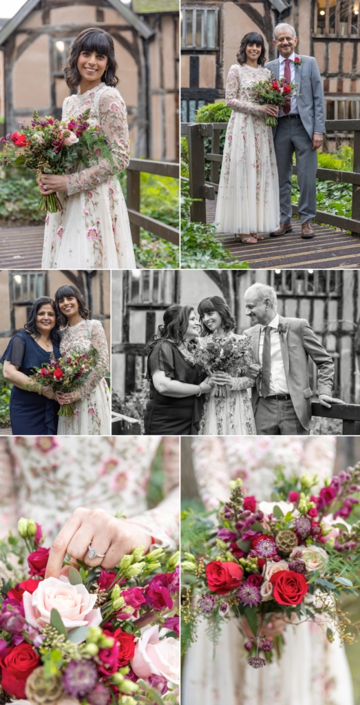 Bride & her famiy on the little bridge at coventry registry office